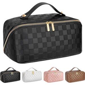 Checkered Makeup Bag Organizer